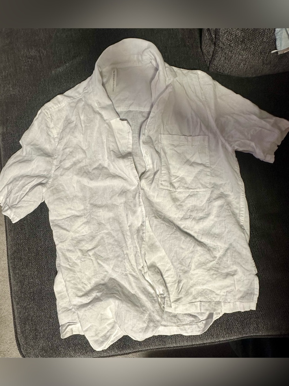 Aritzia BABATON Women’s White Linen Short-Sleeve Shirt